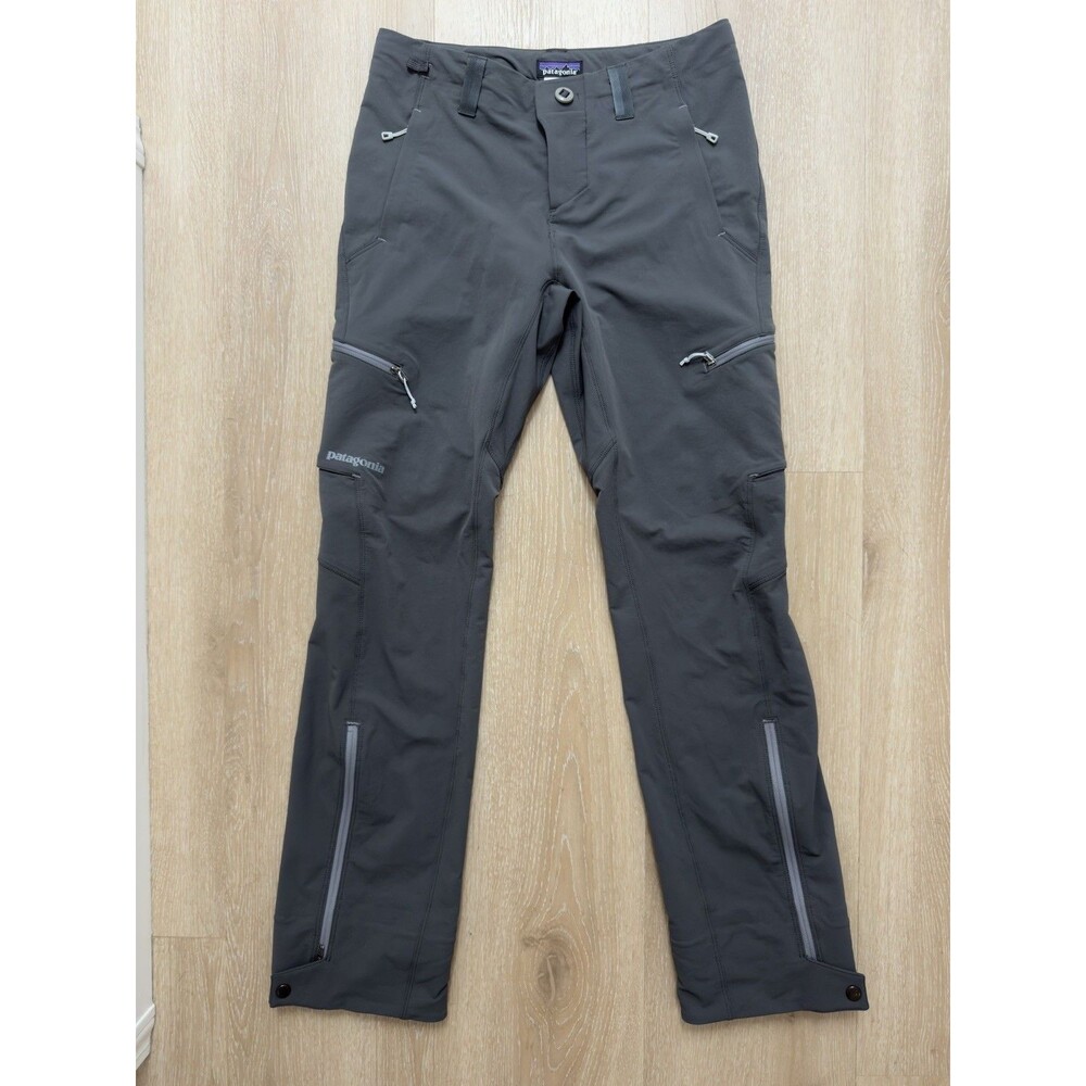 Patagonia Dual Point Alpine Pants Womens 4 Forge Grey Softshell Hiking Gorpcore